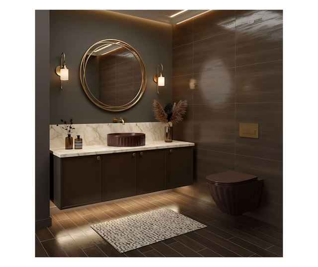 Pultra szerelhető mosdó Rea DUO Fekete 38X38X14,5CM