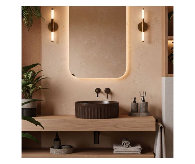 Pultra szerelhető mosdó Rea DUO Fekete 38X38X14,5CM