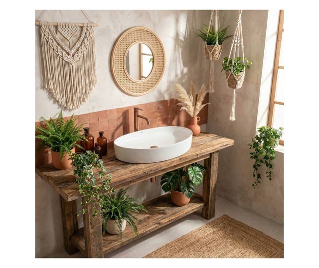 Pultra szerelhető mosdó Rea Joana 65 Fehér 65,5X40,5X12CM