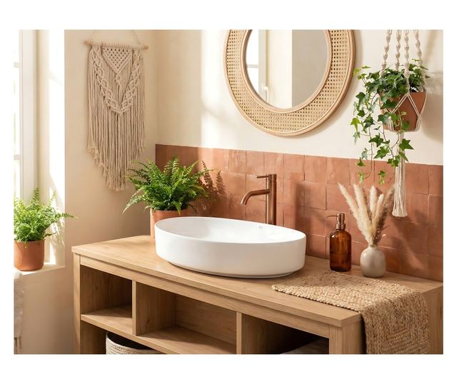 Pultra szerelhető mosdó Rea Joana 65 Fehér 65,5X40,5X12CM