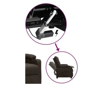 Sjedalo s nagibom i podizanjem, tamnosmeđe, tekstilni materijal