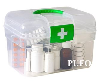 Gyógyszertároló és -szervező doboz, Pufo Medicine, 21 x 14 cm - biztonságos tárolás