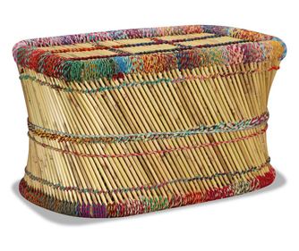 Stolić za kavu s chindi detaljima, višebojni, bambus