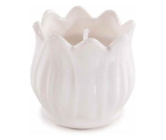 Illatosított gyertya, porcelán tégely tulipánnal Ø6 cm x 6 M