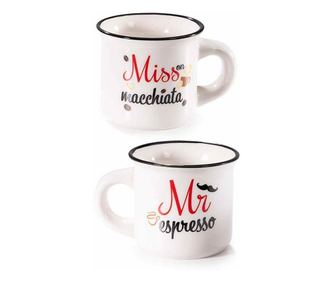 Σετ 6 Πολύχρωμα Πορσελάνινα Φλιτζάνια, Διάμετρος 6 εκ. x 5.5 εκ. Υ, 70 ml