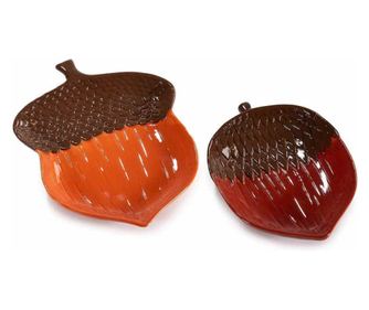 Σετ 2 Κεραμικά Πιάτα Βελανίδι 16,5 x 21,5 εκ.