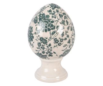 Bohém kerámia díszváz - Bézs/Zöld, Ø12x19 cm