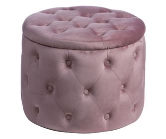 Bársony Puff - Rózsaszín, 50 x 40 cm