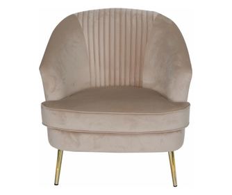 Krem žametni fotelj 72 x 68 x 80 cm