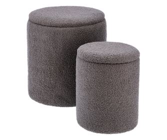 Set od 2 sive barske stolice od tkanine