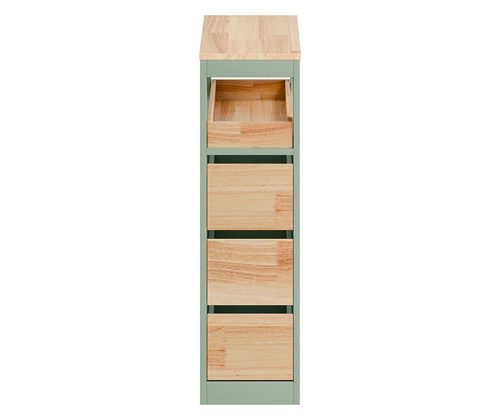 SoBuy kopalniška omarica z 4 kolesi in 3 predali, zelena, nosilnost 40 kg