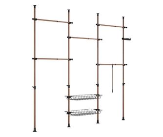 SoBuy állítható teleszkópos padlótartó szekrény, fa szemcsés, 65 kg teherbírású