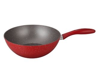 Wok serpenyő Oliver Voltz OV54420A28, 28x8cm, márványbevonat, indukciós, piros