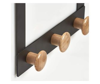 Vješalica za vrata, metal-drvo, crna, 24,5 cm x 5 x 25 cm, 13813