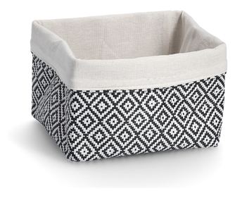 Košarica za odlaganje "Mozaik", pamuk-papir, crno-bijelo, ca. 24 x 24 x 17-20 cm cm, 14395