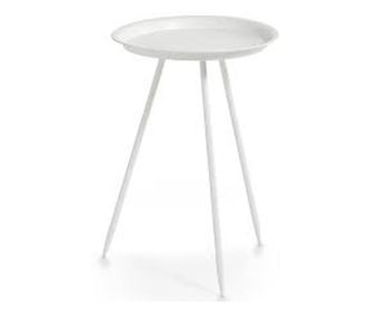 Zeller Stolić za kavu, okrugli, metal, bijeli, Ø29,5x44