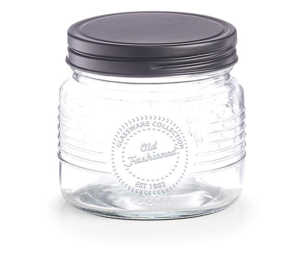 Starinski kozarec za shranjevanje živil, 500 ml, črn