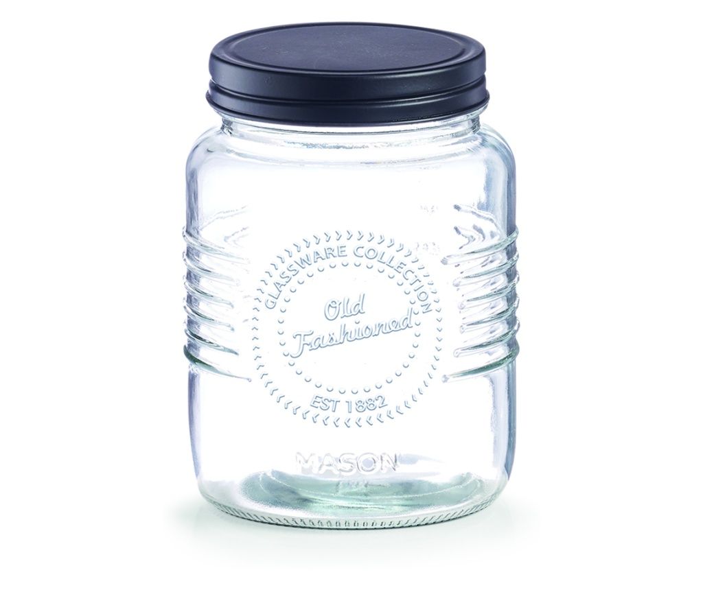 Starinski kozarec za shranjevanje, 1000 ml, črn