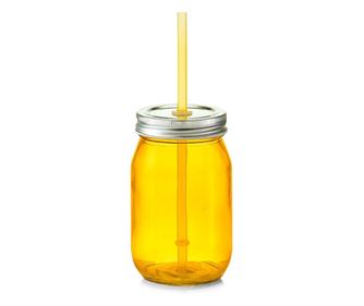 Pohár fedővel és szívószállal "Color", 450 ml, Ø8x13