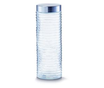 Doza staklena, “grooved“, 2000 ml, inox poklopac, Ø10,5x29,5 cm, 19773