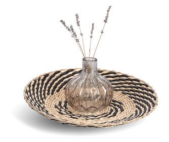 Dekorativni tanjur, papir-trska, boja prirodna-crna, Ø35 cm, 27029