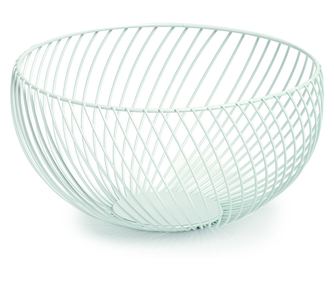 Košara za voće, metalna, bijela, fi 26,5x13,5 cm, 27413