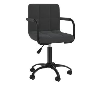 Kuhinjski stoli s pivotiranjem, 6 kosov, črna, žamet