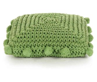 vidaXL Perna decorativă Basketweave cu pernă Verde 50 x 50 cm Bumbac