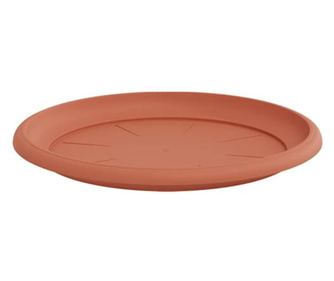 vidaXL Tavă rotundă pentru flori 6 pcs Roșu cărămidă Ø 14 x 2 cm
