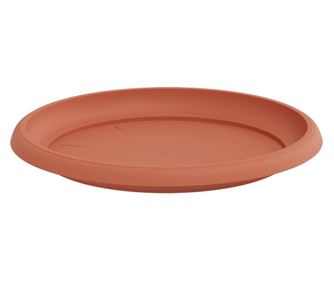 vidaXL Tavă rotundă pentru flori 24 pcs Roșu cărămidă Ø 14 x 2 cm