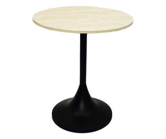 Okrogla črna železna in krem keramična miza 40 x 47 cm