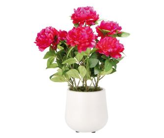 Művirág cserépben, fukszia és zöld, 23 x 67 cm