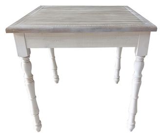 Ξύλινο Τραπέζι Λευκό Καφέ 80 x 80 x 78 εκ.