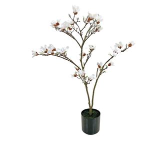 Magnolie alba artificiala in ghiveci  15 x 90 cm