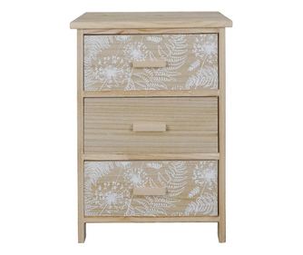 Komoda z přírodního dřeva - bílá, 40 x 29 x 58 cm