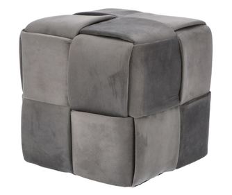 Γκρι Βελούδινο πουφ 37 x 37 x 37 εκ.