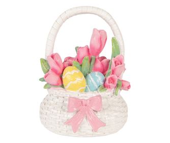 Többszínű polirezin húsvéti dekoráció 14x11x18 cm