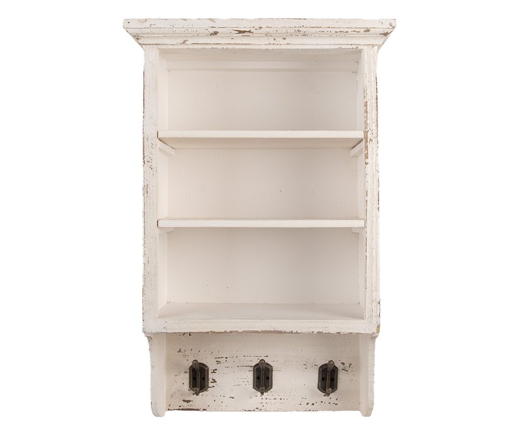 Vintage Bézs Fa Falpolc 36x17x57 cm