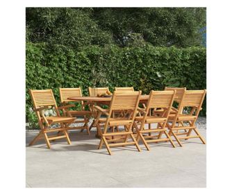 Сгъваеми градински столове, 8 бр., 55x62x90 см, Масивно тиково дърво