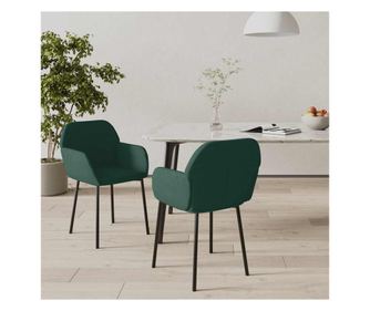 Kuhinjska stola, 2 kosa, temno zelena, žamet