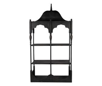 Fekete fém fali polc 55x19x109 cm