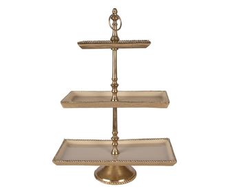 Beige Arany Alumínium Tálaló Állvány 34x17x50 cm