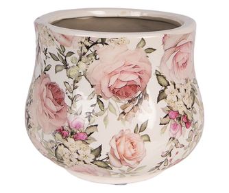 Ghiveci flori ceramica multicolora Roses Ø 18x15 cm