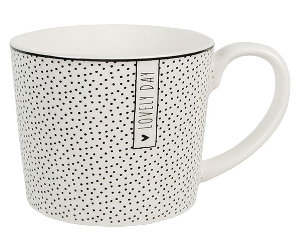 White Black Ceramic Mug 12x8x7 cm / 275 ml
