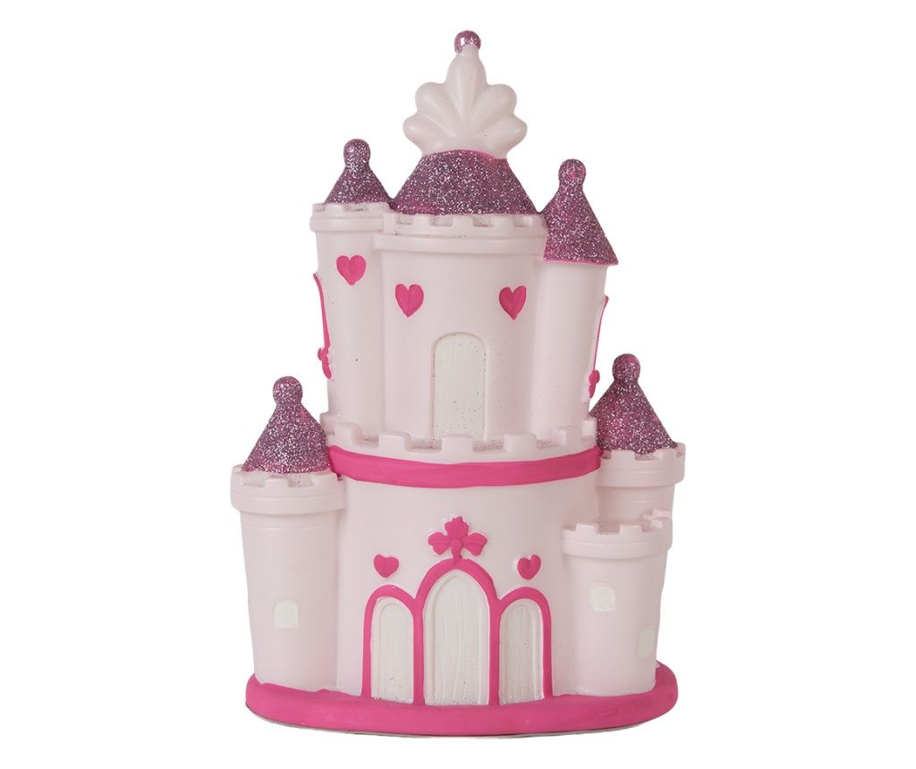 Παιδικό Νυχτερινό Φωτιστικό, Πολυρητίνη, Κάστρο Λευκό Ροζ, 16x11x24 εκ.