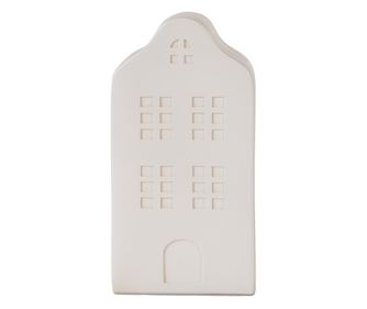 Fehér polystone ház éjszakai fény 10x9x18 cm