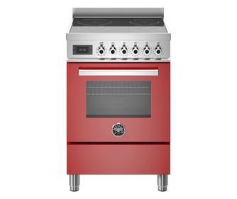 Aragaz electric cu plita pe inductie, Bertazzoni, 60 cm, 4 zone, colectie Professional, rosu