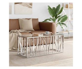 Stolić za kavu, 110x45x45 cm, nehrđajući čelik i staklo