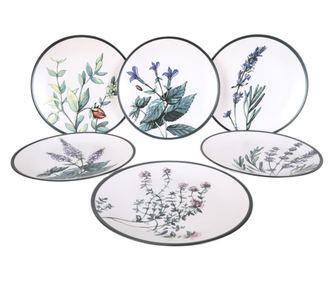 Set od 6 tanjura Hermia Concept, 100% keramika, promjer 25 cm, Herbarium