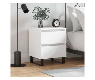 Noptieră, alb, 40x35x50 cm, lemn prelucrat